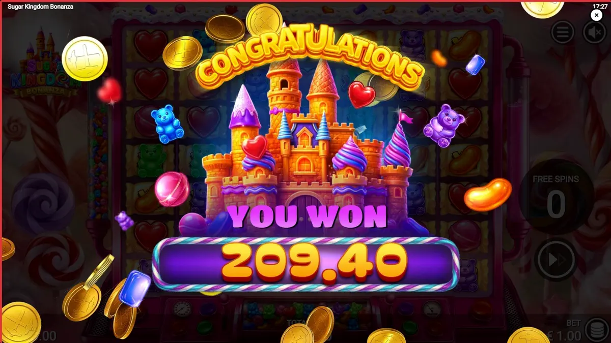 Tampilan visual slot Sugar Kingdom Bonanza dengan tema permen yang cerah